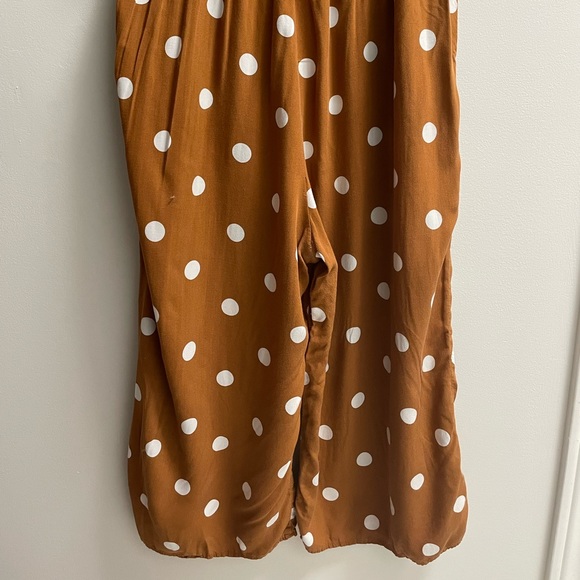 Burnt orange polka dot romper (with pockets!) size petite large - Picture 4 of 8